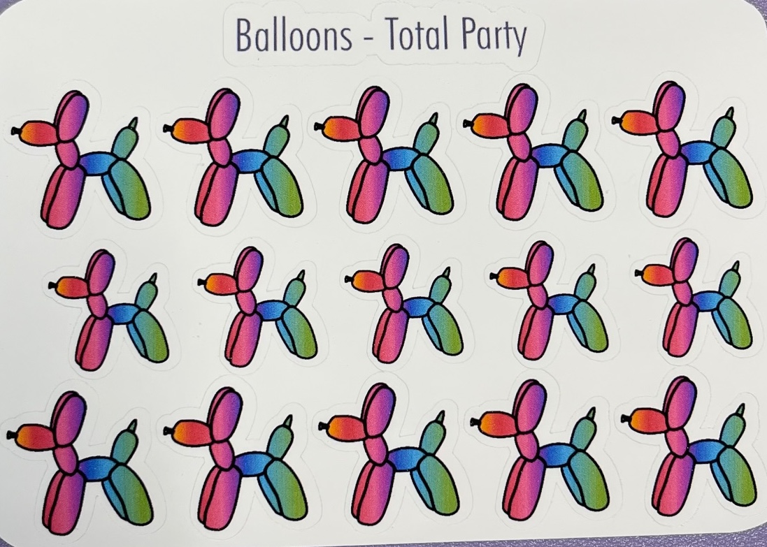 Rainbow Balloon Dogs Sticker Sheet